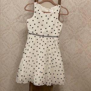 Polka dots black on white dress for 14 years old